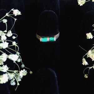 Malachite Sterling Silver Ring Size 4 and 7
