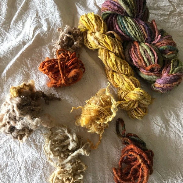 DESTASH YARN // yellow, orange, warm earth tones