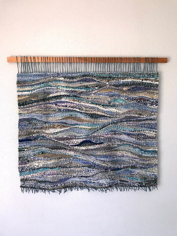 BIG BLUE SCRAP // extra large woven wall hanging / wall Etsy