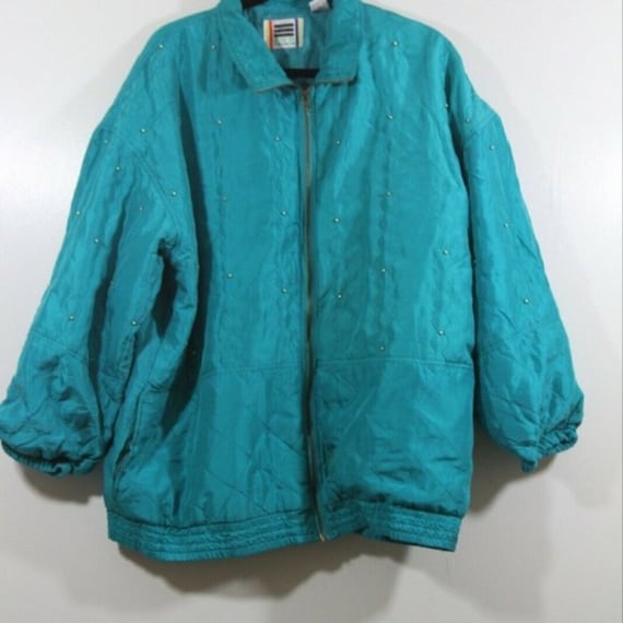 EVR Vintage Ladies 100% Silk Full Zip Track Jacket