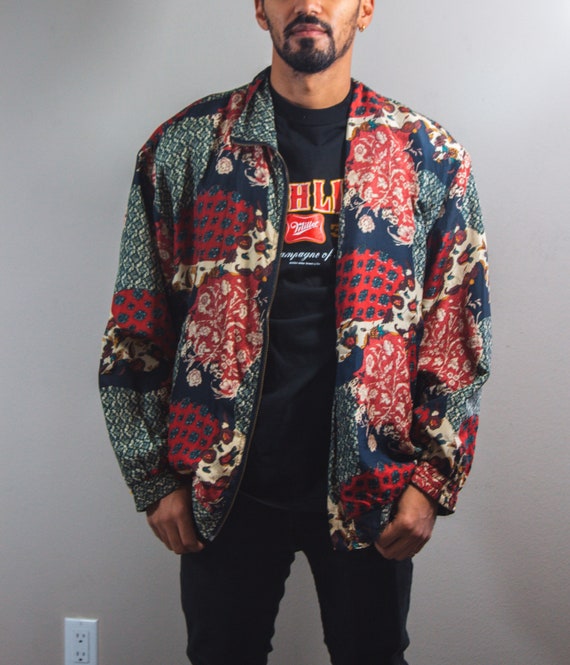coAco Vintage Silk Light Jacket Coat Multi Color P