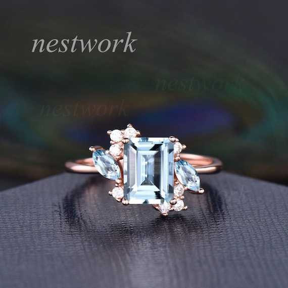 Marquise aquamarine ring deals
