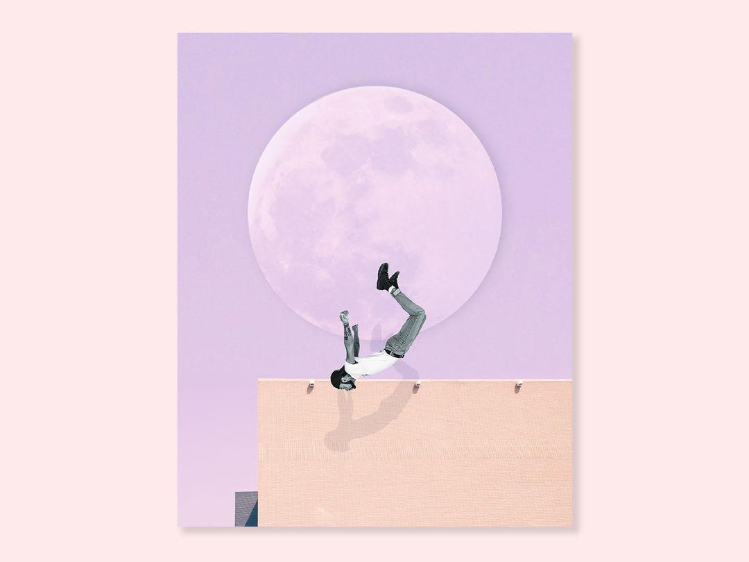 Free Falling | Art Print | Abstract Collage | Pop Surreal Art | Modern ...