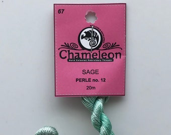 Chameleon Threads #67 Sage - perle cotton size 12 or 8 and stranded cotton available.