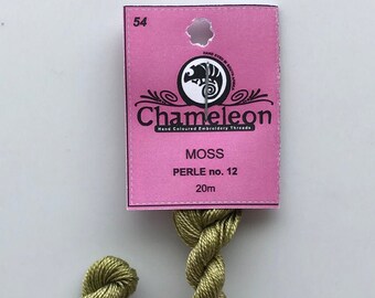 Chameleon Threads #54 Moss - perle cotton size 12 or 8 and stranded cotton available