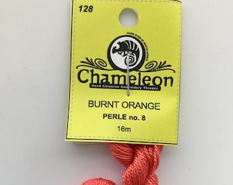 Chameleon Threads #128 Burnt Orange - perle 8 or perle 12 cotton available