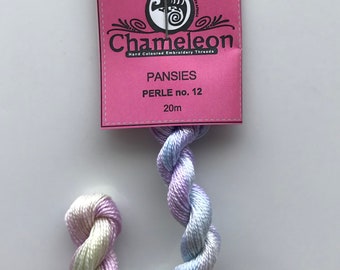 Chameleon Threads #58 Pansies - perle cotton size 12 or 8 and stranded cotton available