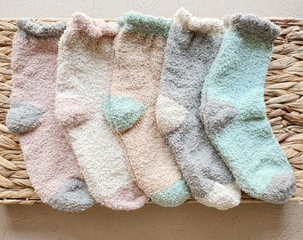 Cozy Socks Women, Soft Fuzzy Socks, Fluffy Comfortable Socks, Comfy Self Care Sunday, Custom Spa Box, Relaxing Gift for Mom, Friend, Her