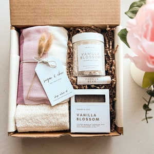 Spa Gift Set, Relaxing Birthday Gift for Her, New Mom Pamper Box, Friend Self Care Box, Coworker Thank You Thinking of you