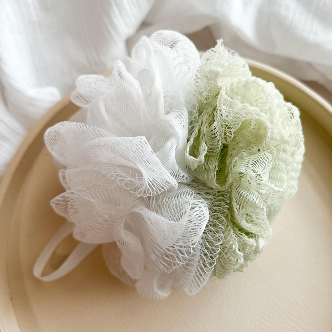 Shower Body Pouf, Dual Texture Mesh Puff, Exfoliating Loofah Bath ...