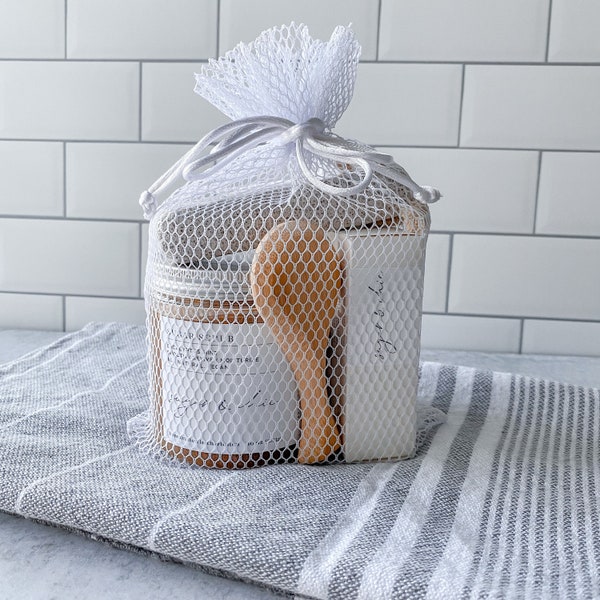 Cadeau de spa, gommage et savon entièrement naturels, cadeau d'anniversaire relaxant pour elle, chouchouter une nouvelle maman, un ami qui pense à vous, un collègue de travail