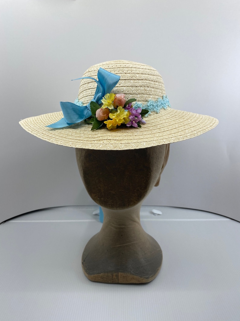 1860's Ladies Straw hat, Victorian Garden hat, Women's Civil War