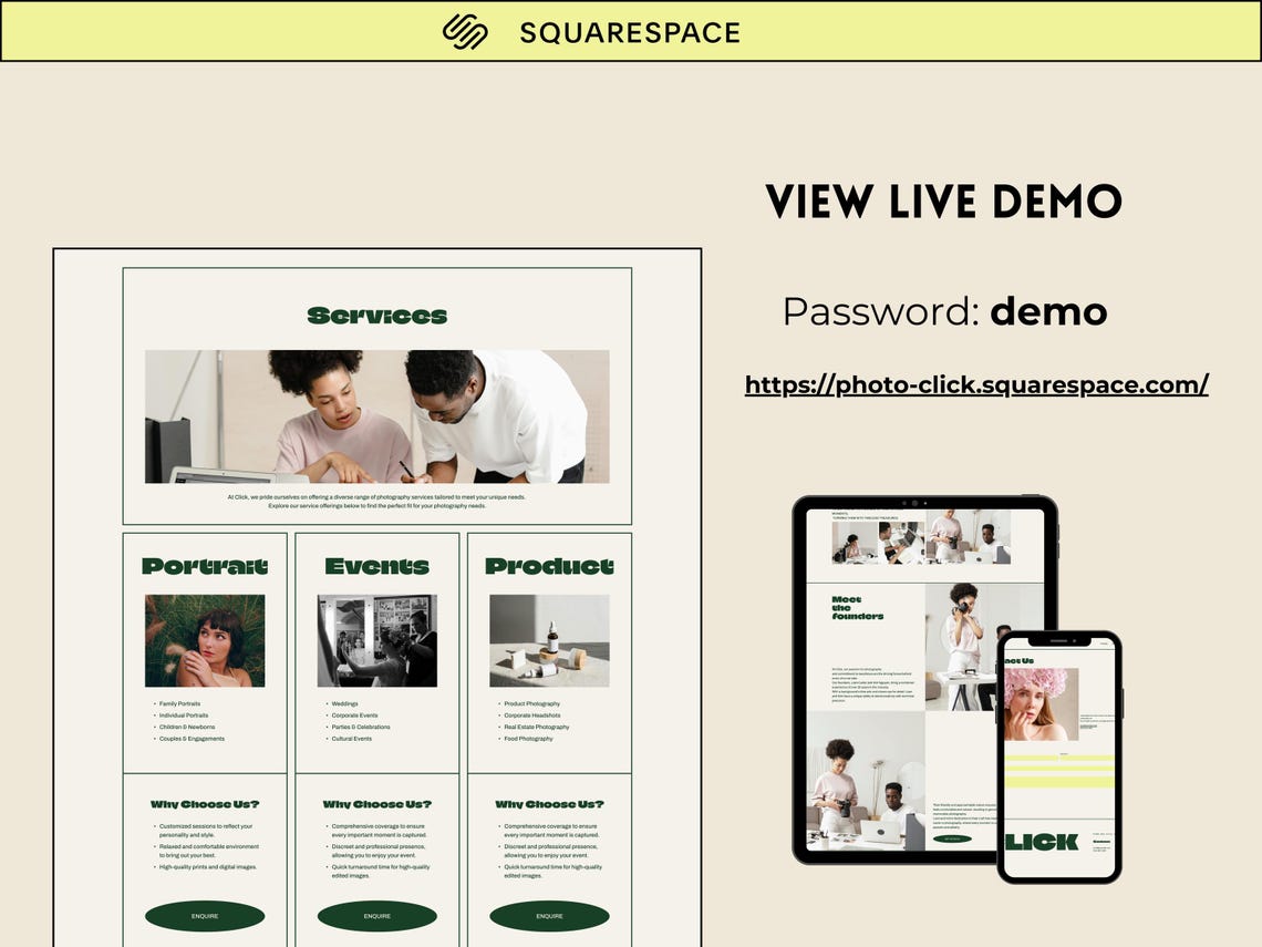 Squarespace Photography Website Template Squarespace 7.1 Photographer