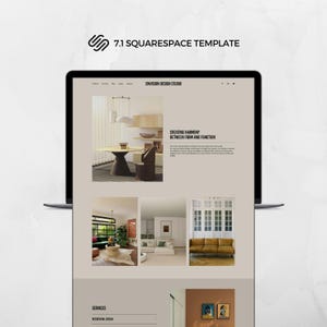 Squarespace Website Template for Interior Designers | Customizable, Responsive, Easy Navigation | 20% Off Hosting, Free Domain