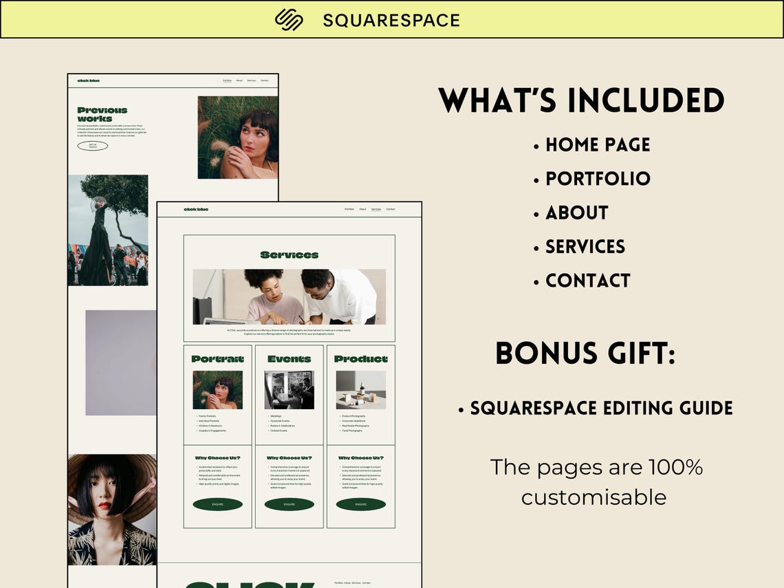 Squarespace Photography Website Template Squarespace 7.1 Photographer