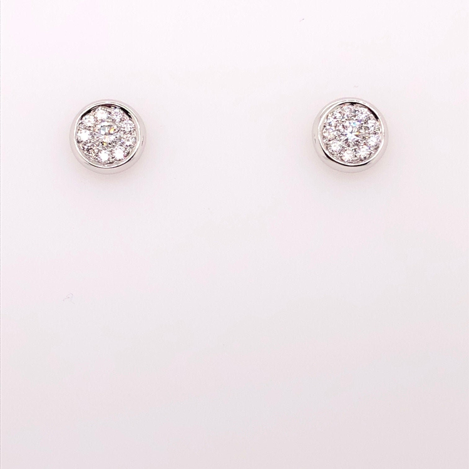 Round Diamond Cluster Stud Earrings | Etsy