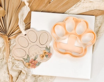 Pet Christmas ornament clay cutter, Christmas ornament, Christmas clay cutter, Christmas tree clay ornament paw print