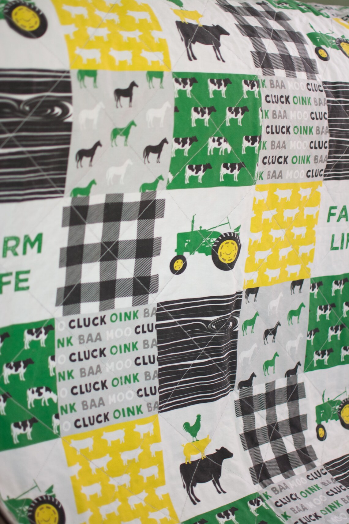 John Deere blanket green tractor blanket boy tractor Etsy