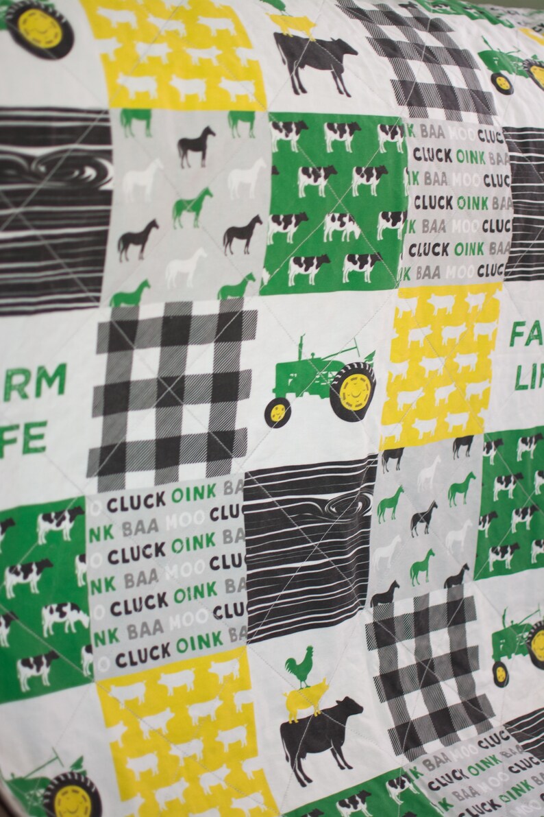 John Deere blanket green tractor blanket boy tractor Etsy
