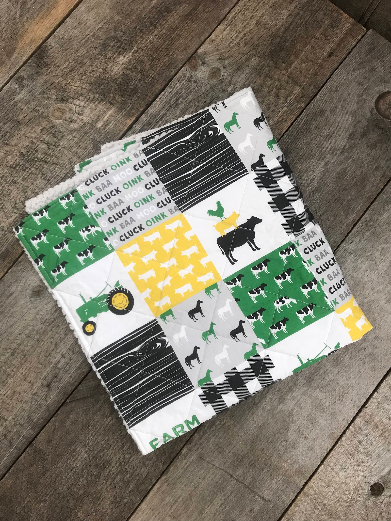 John Deere blanket green tractor blanket boy tractor Etsy