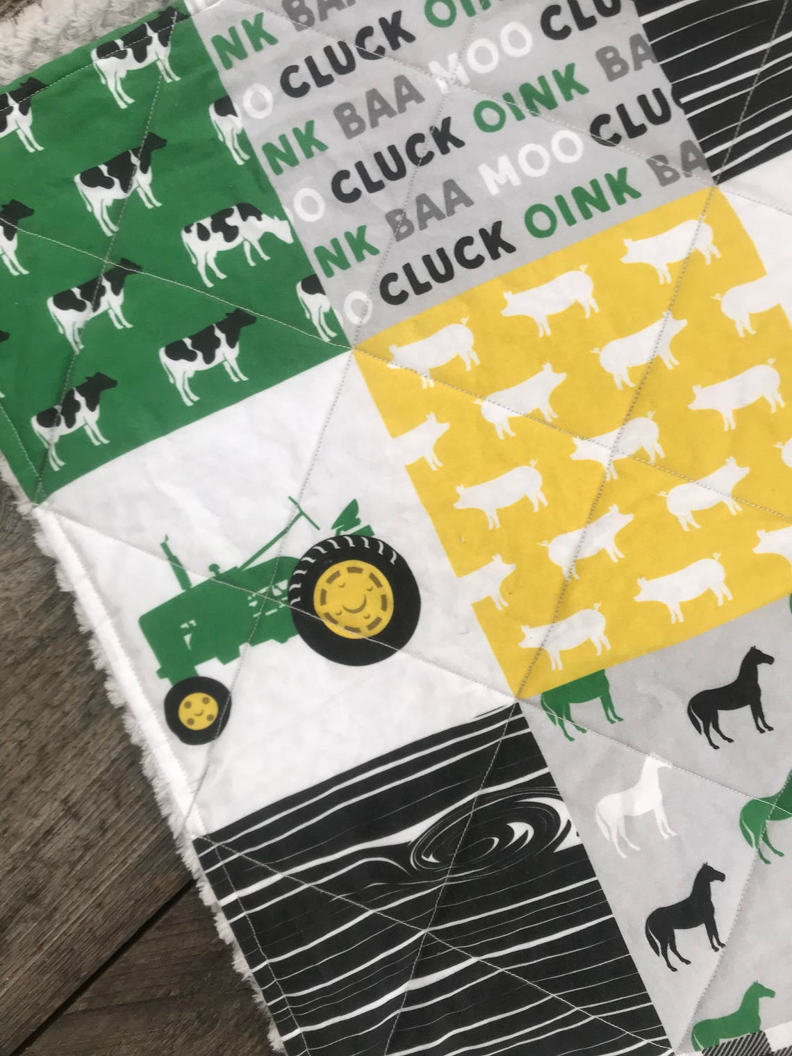 John Deere blanket green tractor blanket boy tractor Etsy
