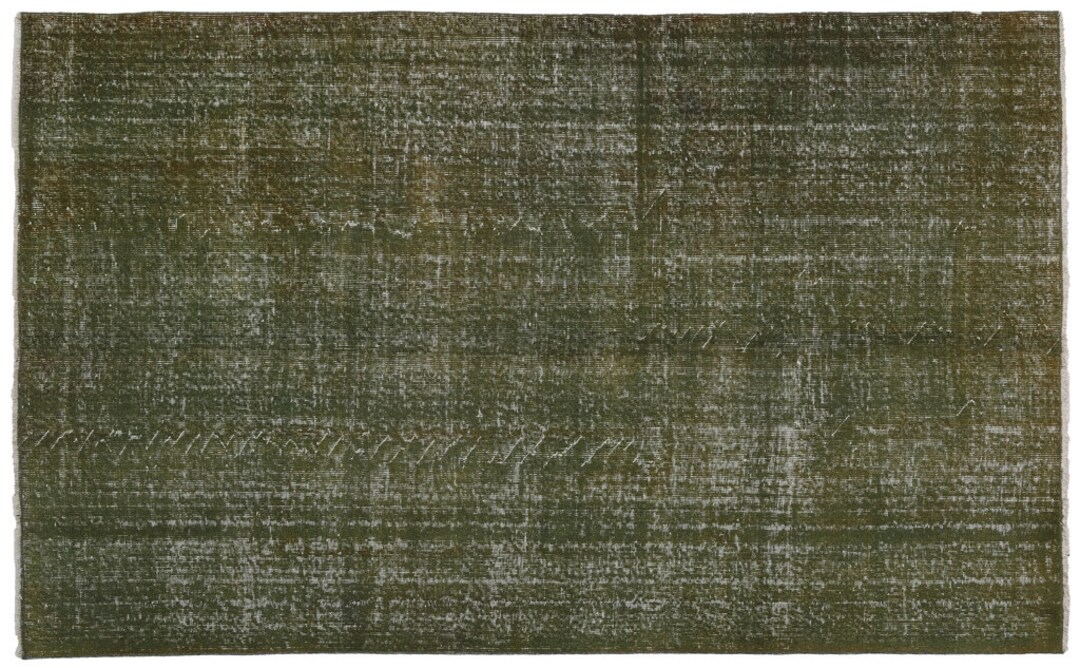 Vintage Green Distressed Rugs, Handmade Vintage Rug, Green Color Worn