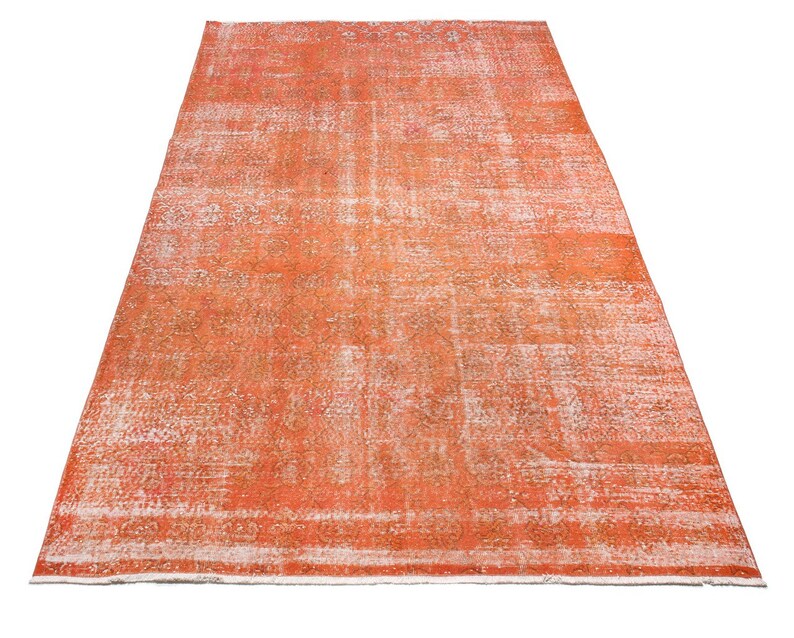 Farmhouse Decor Vintage Distressed Oushak Area Rug Room Turkish Handmade Wool Kilim