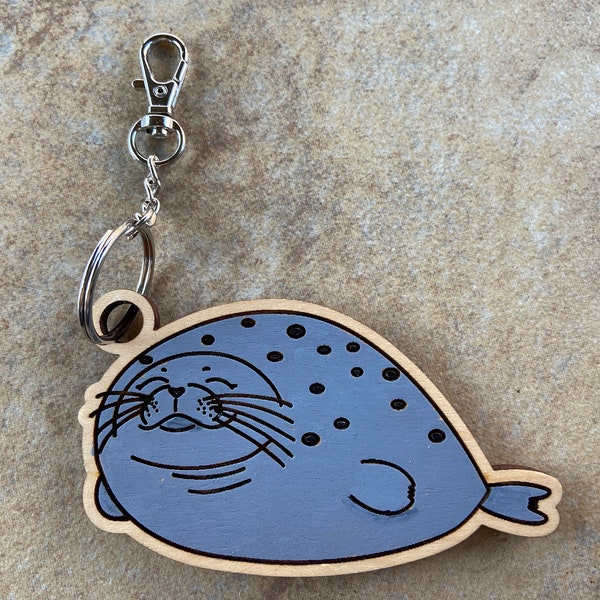 Harbor Seal Backpack Tag-Seal Keychain-Seal Zipper Charm-Pinniped Lover Gift