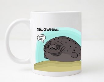 Seal Mug/Cute Seal Mug/Seal of Approval/Seal Water Bottle/Harbor Seal Mug/Harbor Seal Water Bottle/Seal Coffee Mug/Zookeeper Gift