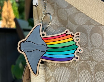 Cownose Ray Backpack Tag - Cute Kawaii Keychain - Stingray Accessories - Animal Lover Gift - Zipper Pull