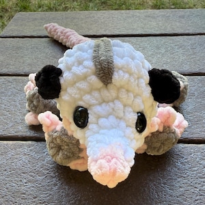 Crochet Opossum Plushie: Handmade Amigurumi Lovey