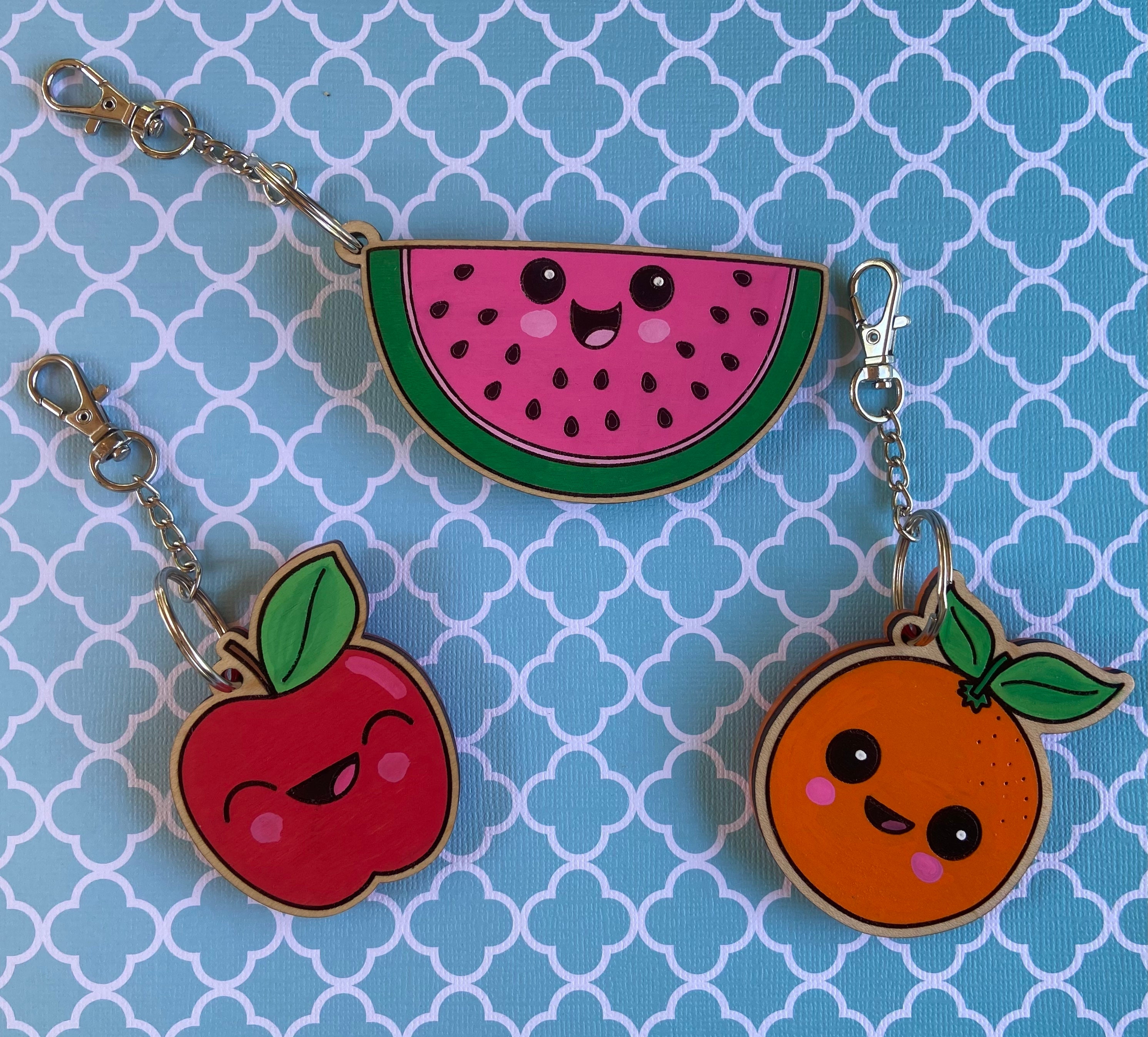 Kawaii Fruit Keychains/Cute Kawaii Keychain/Fruit Zipper Etsy