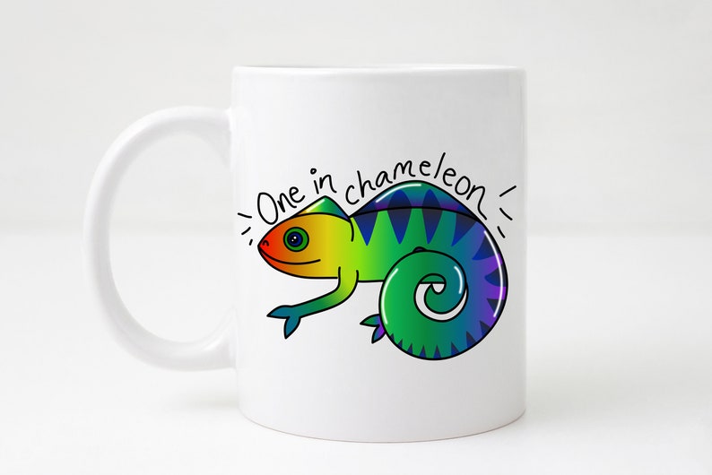 Chameleon Mug/Cute Chameleon Mug/Chameleon Gift/Lizard Mug/Cute Lizard Gift/Reptile Mug/Cute Reptile Mug/Reptile Lover Gift image 1