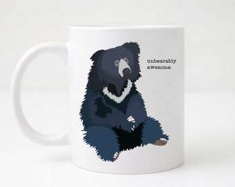 Sloth Bear Coffee Mug, Animal Art