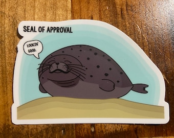 Cute Seal of Approval Sticker - Waterproof Vinyl Animal Decal