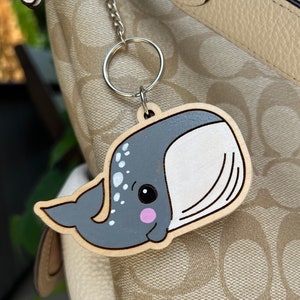 Whale Backpack Tag - Personalized Keychain - Animal Lover Gift - Under the Sea - Baby Shower Gift