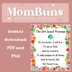 Girl Scout Promise - PDF, PNG druckbar, digitaler Download