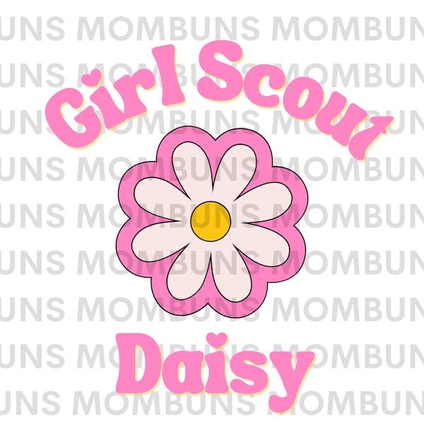 Girl Scout Daisy Pink Retro SVG, PNG, PDF download for sublimation, Cricut, heat press, Silhouette, cutting machine