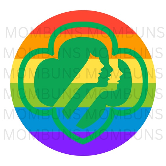 Girl Scouts Rainbow Circle Trefoil Button Instant Download Etsy