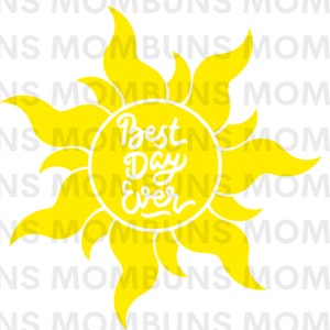 Téléchargement instantané de PNG, SVG, PDF pour sublimation, cricut, transfert de chaleur, symbole du soleil de style emmêlé Raiponce