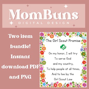 Pacchetto digitale! Legge delle Girl Scout e Promessa delle Girl Scout; PDF e PNG 2 elementi download digitale