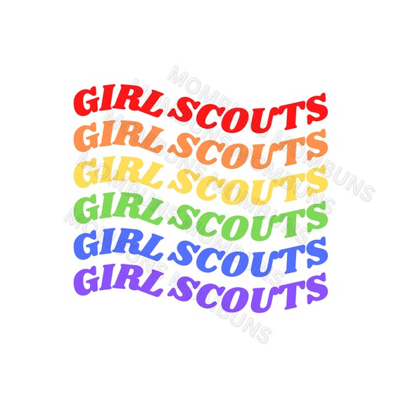 Girl Scouts Rainbow Retro Wavy SVG PNG PDF Download for Etsy