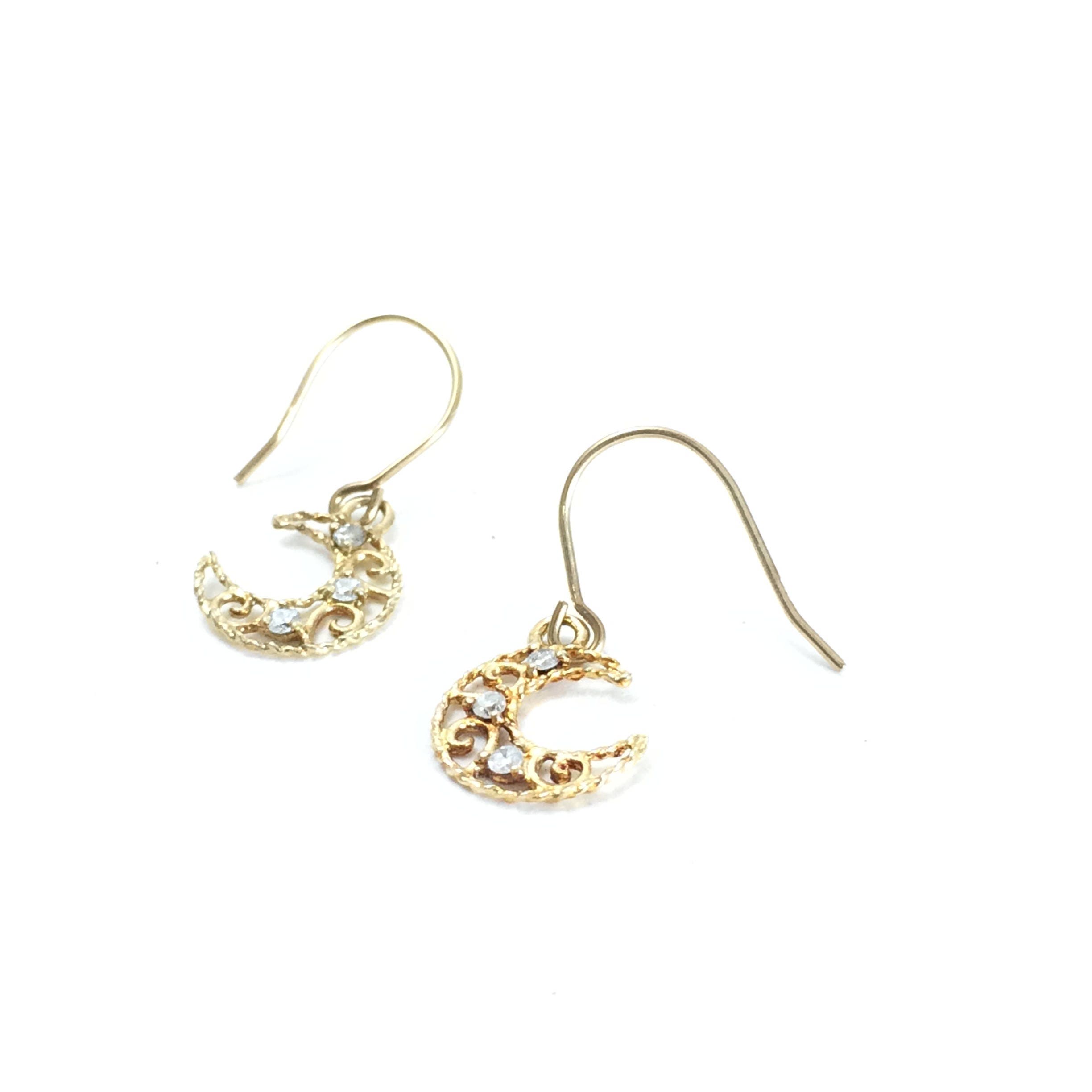 Crescent moon dangle earrings Clearance