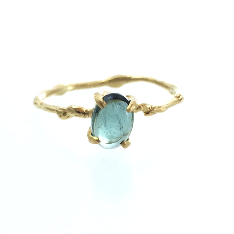 Tourmaline twig ring Nature inspired jewelry
