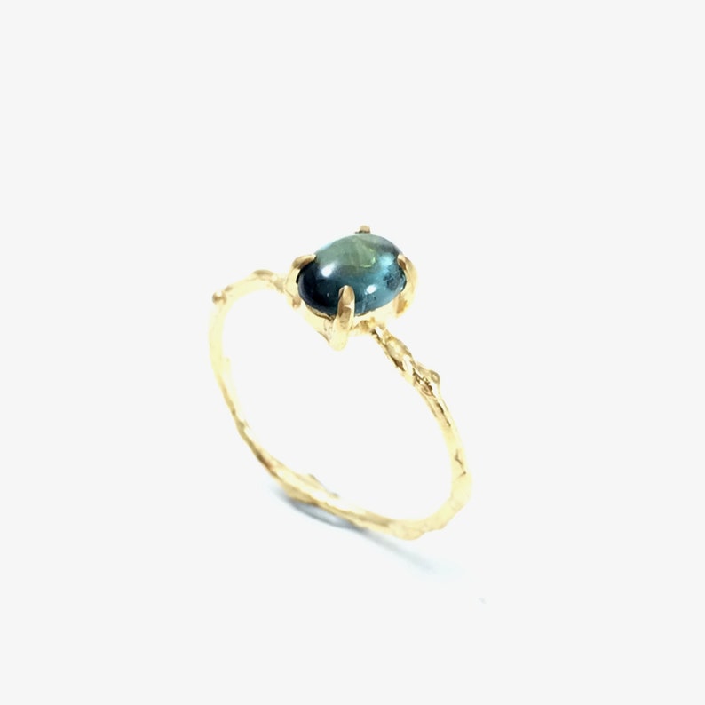Tourmaline twig ring Nature inspired jewelry