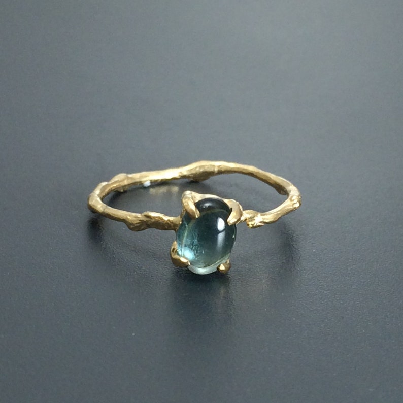 Tourmaline twig ring Nature inspired jewelry