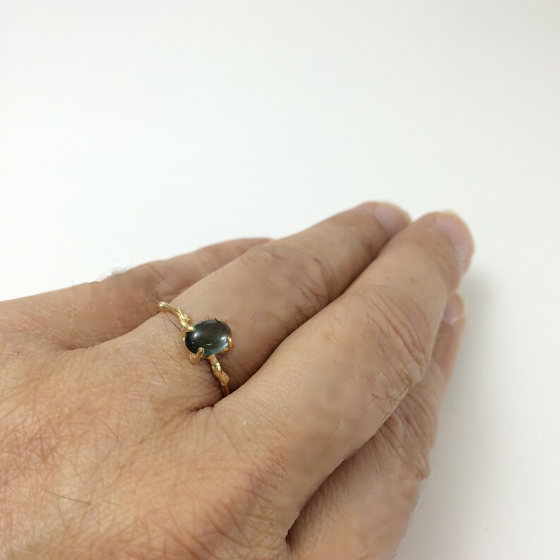 Tourmaline twig ring Nature inspired jewelry