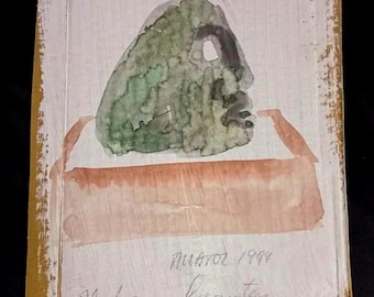 1994 Anatol Herzfeld Original Mixed Media on Cardboard from the personal collection of Curtis Carter