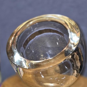 Alfredo Barbini Canted Clear Art Glass Bowl, circa 1970