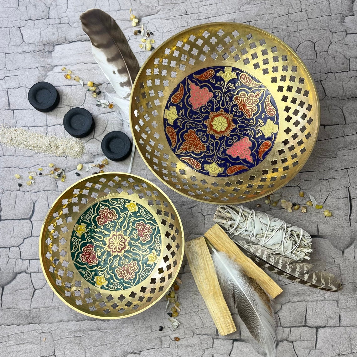 Smoked bowl smoke plate decorative plate brass Etsy